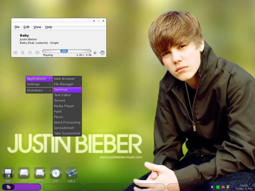 justin bieber linux