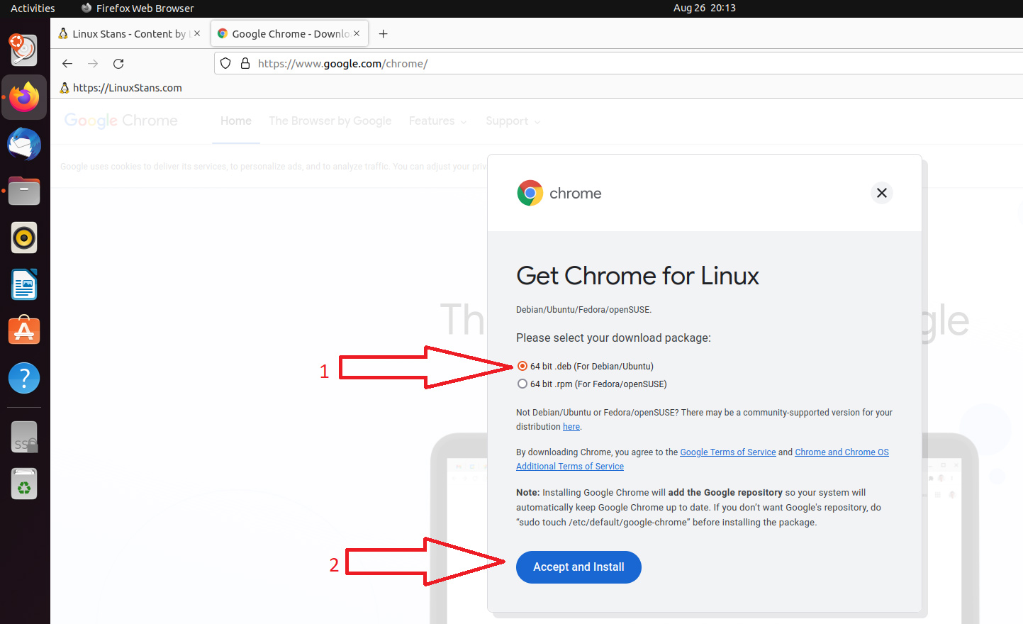 installing chrome on ubuntu