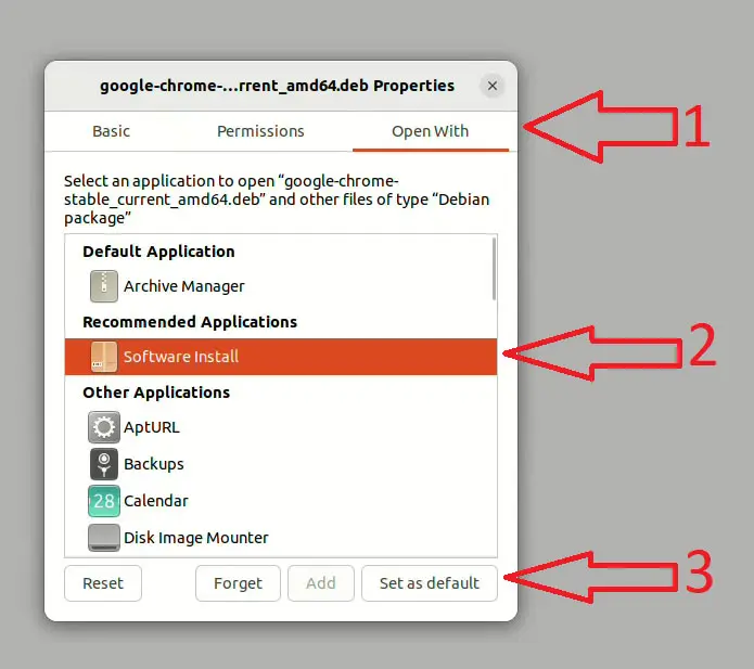 set as default software install